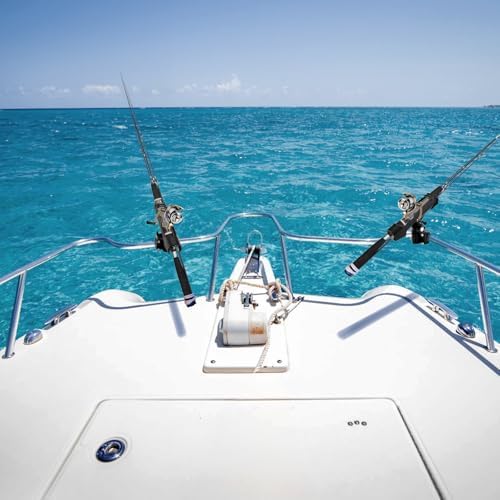 Bekith 2 Pack Fishing Rod Holder with Combo Mount, Adjustable Fishing Boat Rod Holder, Black Finish
