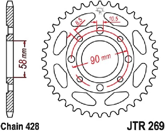 JT Sprockets JTR269.45 45T Steel Rear Sprocket