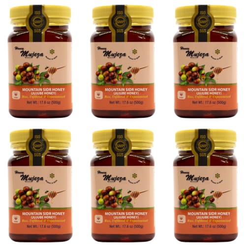 Authentic Mountain Sidr Honey - Jujube Honey, Supports Mental Health, Memory and Cognition, 100% Natural, Raw Liquid Honey, Gluten Free (500g / 17.6oz)