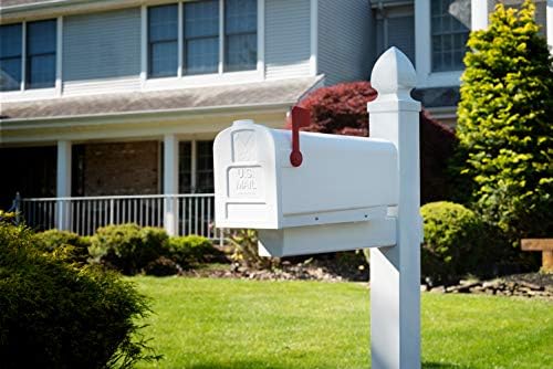 Gibraltar Mailboxes Parsons Medium Capacity Rust-Proof Plastic White, Post-Mount Mailbox, PL10W0201