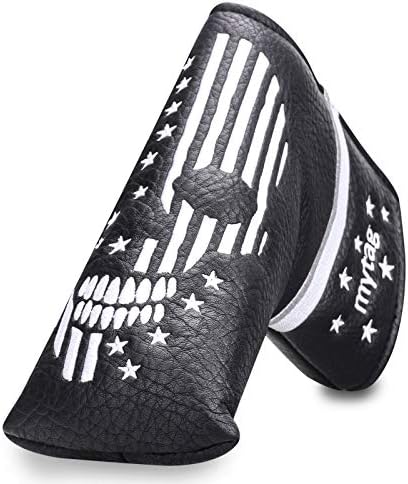 Skull Golf Head Covers Black Synthetic Leather Skeleton Golf Headcovers Set