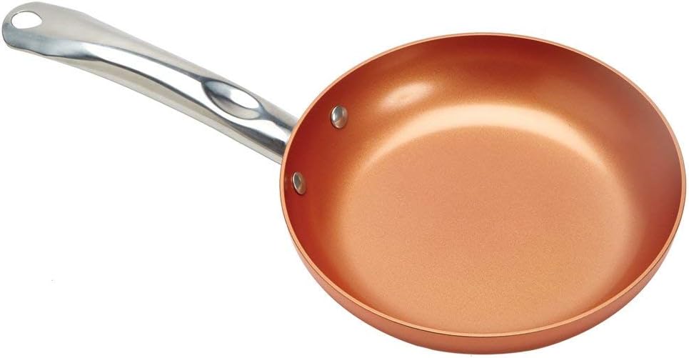 Copper Chef 10 Inch Round Frying Pan With Lid - Skillet with Ceramic Non Stick Coating. Perfect Cookware For Saute And Grill