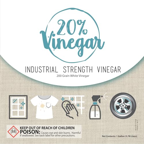 20% Professional Grade Concentrated Vinegar | Dilutes to 4 Gallons of Multipurpose Cleaning Vinegar | 4x Power Vinegar | Hundred's of Industrial &