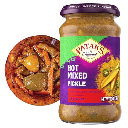 Patak’s Hot Mixed Pickle - Authentic Indian Relish w/Mangoes, Carrots, Limes, Chili Peppers & Aromatic Spices -Perfect for Sandwiches
