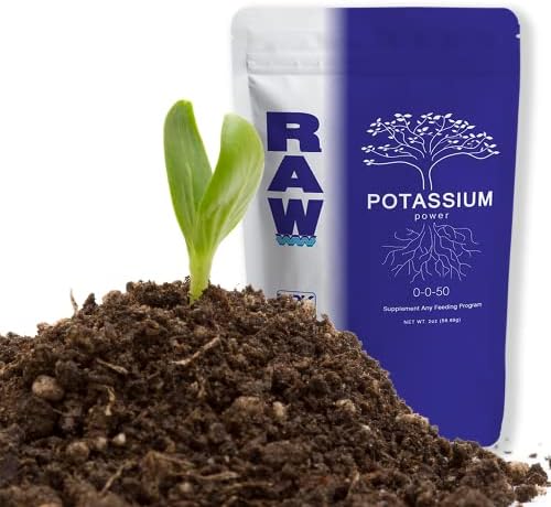 RAW Potassium Fertilizer - Water Soluble High Potassium for Plants, 8 oz | Fertilizer for Garden Use and Vegetable Cultivation - Bloom & Fruiting Plant, Hydroponic and Greenhouse Production