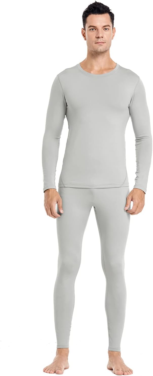 PISIQI Thermal Underwear Men Long Johns Set Ultra-Soft with Fleece Lined Base Layer Winter Skiing Warm Top & Bottom