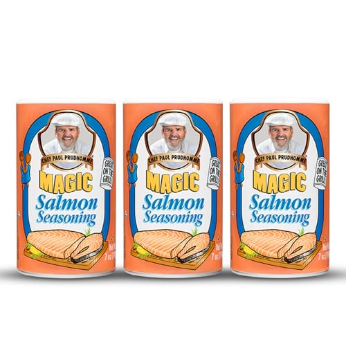 Chef Paul Prudhomme's Salmon Magic Seasoning, With Herbs & Spices, Seafood for Cooking, Fish Blend, Kosher & Halal Certified, 7 oz, 3-Pack