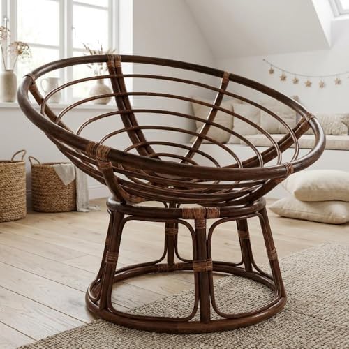 Bali 42-inch Modern Wicker/Rattan Brown Rattan Papasan Chair Replacement Frame