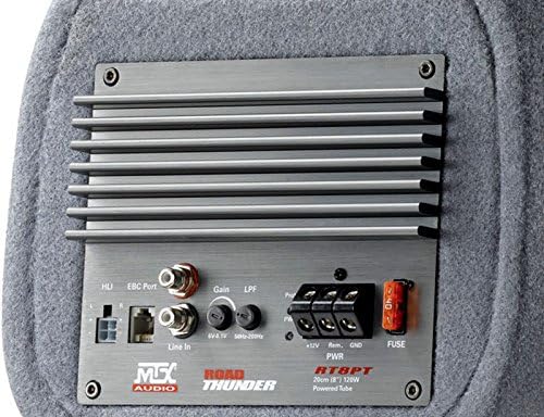 MTX RT8PT 8" 240 Watt Amplified Loaded Subwoofer Tube Audio Set w 8 Ga. Amp Wiring Kit