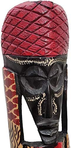 Stoneage Arts African Masks Wall Hanging Art Hand Carving Safari Décor Wall Head Sculpture Wild Animal And Tribal Features Faces Hanging Together