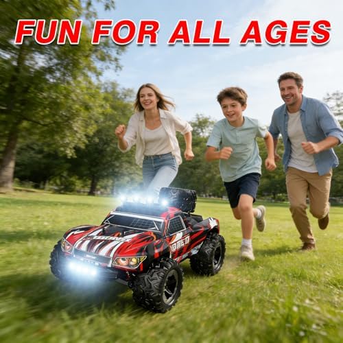 1:18 4WD RC Car 25 MPH for Teens Adults Off-Road Truck | IPX4 Waterproof, Oil-Shocks, Dual 1500mAh, 80m 2.4GHz Remote