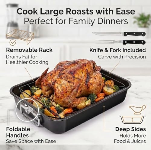 Moss & Stone 12" Deep Nonstick Skillet with Lid, 5 Qt Saute Pan, Oven Safe