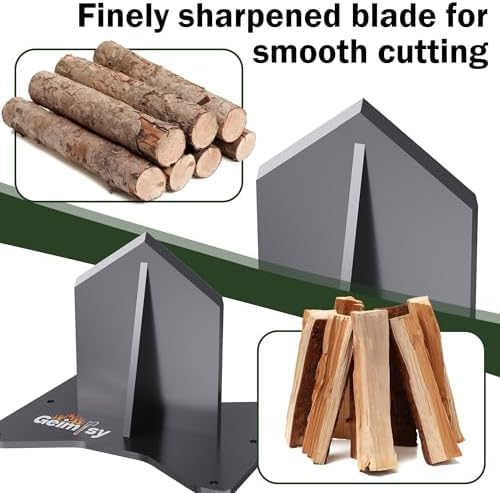 GanFindX Firewood Kindling Splitter Heavy Duty Wood Splitting Tool | Portable Ergonomic Design for Easy Firewood Preparation, Camping, Fireplace and Outdoor Use