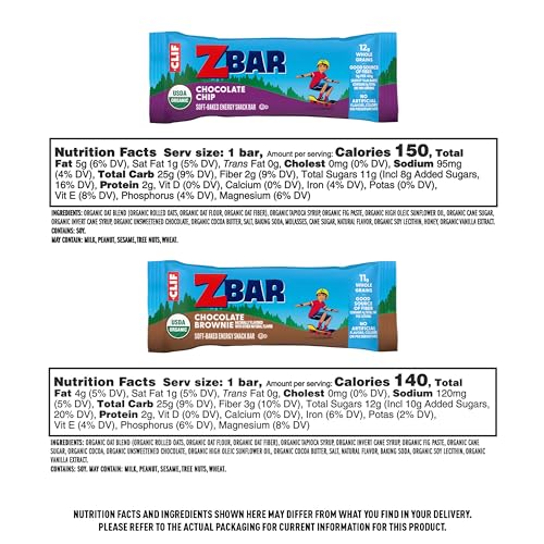 Zbar Soft-Baked Snack Bars Variety Pack, Organic Granola Bars, 36ct
