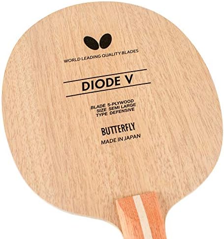 Butterfly Diode V Table Tennis Blade - All-Wood Chopper/Modern Defender Blade - Diode V Blade - Professional Table Tennis Blade - Available in FL and ST Handle Styles - Made in Japan