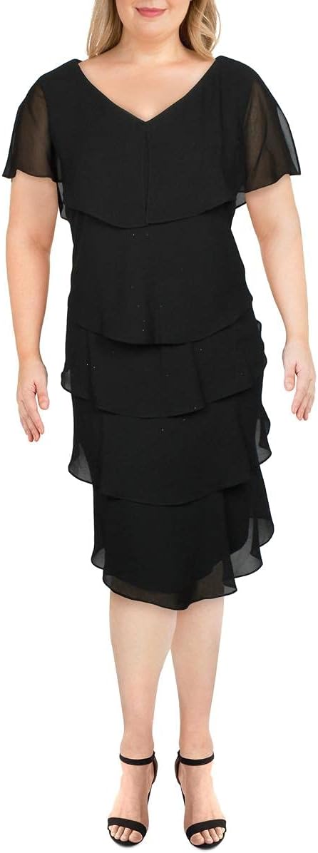 S.L. Fashions Women's Plus Size Tier Dress