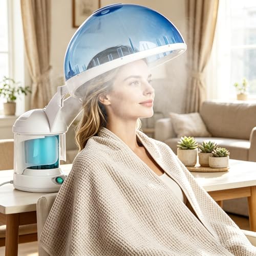 SUPER DEAL Hair Steamer PRO 3 in 1 Multifunction Ozone Facial Steamer with Bonnet Hood Attachment