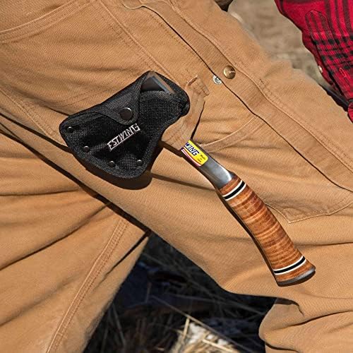 ESTWING Sportsman's Axe - 14" USA Made Special Edition Camping Hatchet with Forged Steel Construction & Genuine Leather Grip - E24ASEA | Made in USA, Outdoor Versatility, Genuine Leather Grip, Forged In One Piece, Heavy Duty Sheath