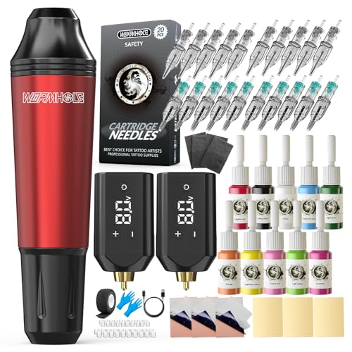 Wormhole Complete Tattoo Kit for Beginners Rotary Pen Machine