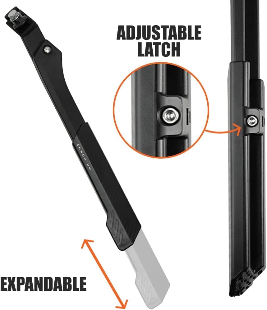 BV Bicycle Kickstand for 24”-28” - Adjustable Bikes Kickstand for Adult Bike with Non-Slip Foot & Spring-Loaded Latch for Stable Any-Angle Stance (Silver, Regular Duty)