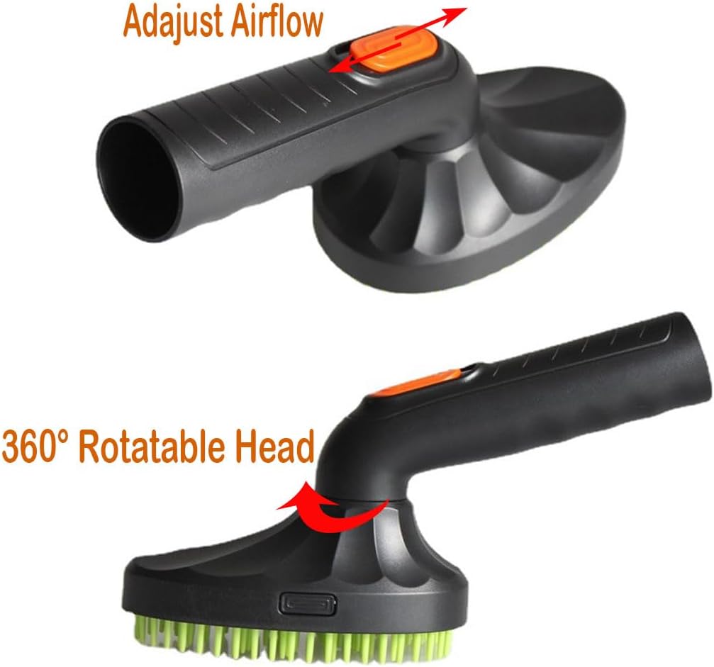 Pet Hair Brush, 1.25"(32mm) Vacuum Cleaner Attachment for Dog & Cat Grooming, 360-degree Rotatable Head, Easy to Wash, Fits Most Vacuum Cleaners