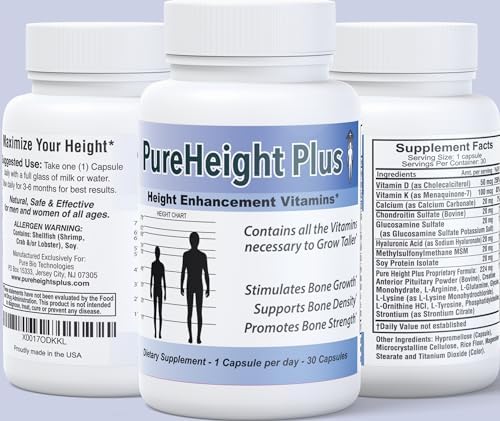PureHeight Plus #1 Doctor Recommended Height Enhancement Supplement - Growth Vitamins for Kids