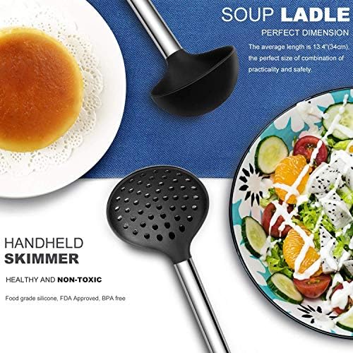 Kitchen Utensil Set-Silicone Cooking Utensils-33 Kitchen Gadgets & Spoons for Nonstick Cookware-Silicone and Stainless Steel Spatula Set-Best
