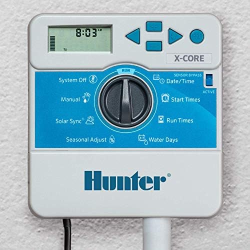 Hunter X-Core XC800i Indoor Sprinkler Timer, 8-Zone Irrigation Controller | Indoor 8-station irrigation controller with easy programming
