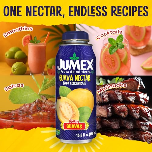 Jumex Mango Nectar Lata Botella - Made with Fresh Fruit Puree - Mango Juice Concentrate for Tropical Fruit Smoothie Mix, Cocktail Mixers & Kids Beverages - 15.5oz, 12 Pack Resealable Juice Bottles