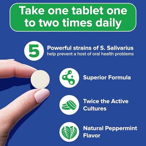 Tuthi Oral Probiotics for Mouth Bad Breath Treatment for Adults - Dental Probiotics for Teeth and Gums - Oral Health Probiotics - 60 Lozenges
