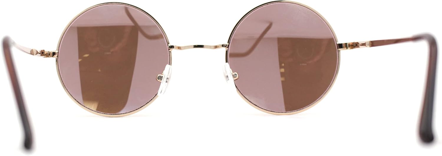SA106 Reflective Color Mirrored Hippie Groove Round Circle Lens Retro Sunglasses