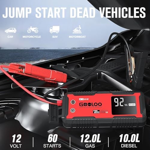 GOOLOO GT4000 Arctic Jump Starter with -40°F Battery Preheat Technology | 4000A Peak Jump Box for 12L Gas & 10L Diesel - 100W Two-Way Fast Charging