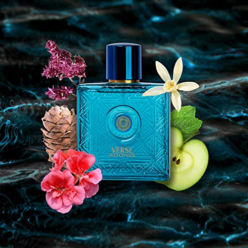NovoGlow Verse Adonis Eau De Parfum for Men 3.4 Fl. Oz. 100ml Men's Perfume Refreshing Combination of Woody Floral & Fruity Scents - Masculine Scent