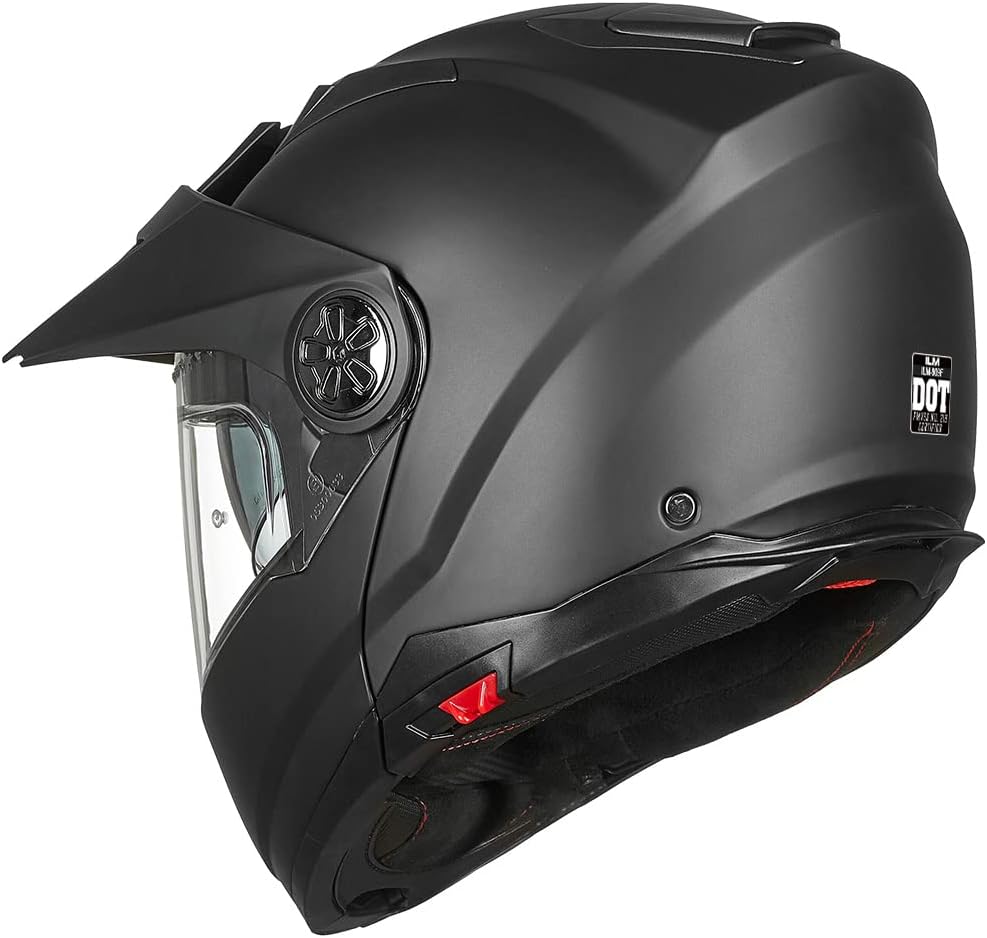 ILM Motorcycle Full Face Modular ATV Helmet Three in One Snowmobile Casco with Pinlock Anti Fog Visor for Men Women DOT Model 909F
