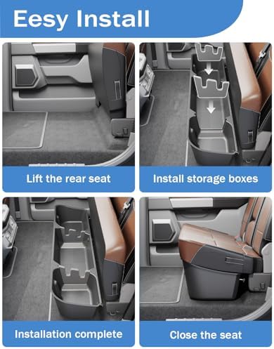 FengYu Under Seat Storage Box for 2015-2026 Ford F-150 F150 SuperCrew Cab | 2017-2026 F-250/F-350/F-450/F-550 Super Duty,F-150 Rear Underseat Storage Truck Organizer Tool Box