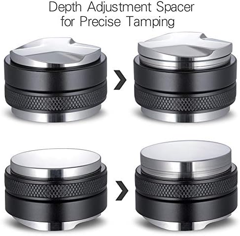 MATOW 53mm Coffee Distributor and Tamper, Dual Head Coffee Leveler Compatible with Breville 54mm Portafilter