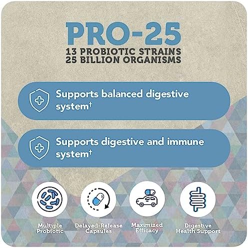 Vitamin Bounty Pro-25 Probiotics for Women & Men - 25 Billion CFU - Probiotic Prebiotic for Digestive Health & Gut Support with Lactobacillus