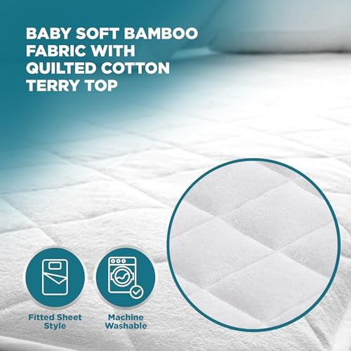 PlushDeluxe Bamboo Waterproof Mattress Protector, Queen Size, Ultra Soft