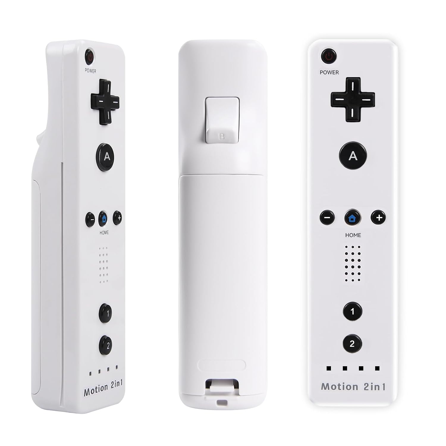 TechKen 2 Pack Wii Controllers with Wii Motion Plus Inside | Shock Wii Nunchuk Controller | Compatible Nintendo Wii, Motion Plus Wii Controller