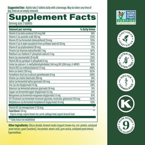 MegaFood Advanced Multivitamin for Men 40+ Doctor Formulated, 120 Tablets | Immune Support, Cellular Energy, Prostate & Brain Health, Choline, Methylfolate Vitamin C, D3, Zinc, Vegetarian, 60 Servings
