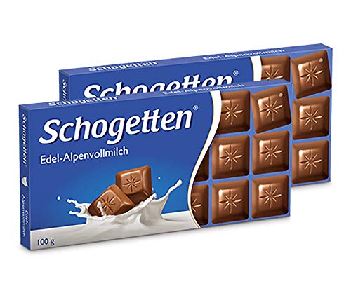 Schogetten Alpine Milk Chocolate Bar Candy Original German Chocolate 100g/3.52oz (Pack of 2)