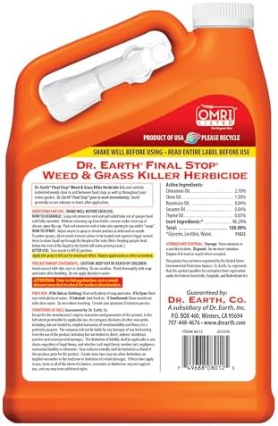 DR Earth Final Stop Ready-to-Use Natural Herbicide, 1 Gallon