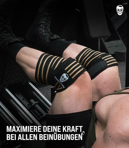 Gymreapers Knee Wraps for Squats and Powerlifting 72 Inch Compression Wraps with Strap for Men & Women Weightlifting Support