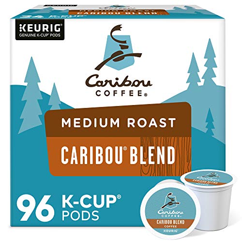 Caribou Coffee Caribou Blend, Single-Serve Keurig K-Cup Pods, Medium Roast Coffee, 24 Count (Pack of 4) | 4 Pack, Medium Roast Coffee