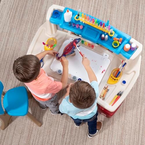 Step2 Deluxe Art Master Desk, Kids Activity Table & Chair, Arts & Crafts Desk, Made of Durable Plastic, For Toddlers 3+ Years Old