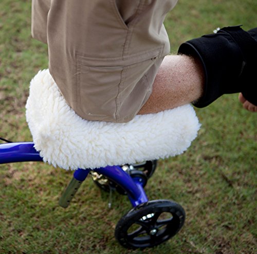 KneeRover Deluxe Plush Synthetic Sheepskin Knee Scooter Pad Cover Cushion | Knee Rover Pad Accessory, Thick Comfortable Foam Padding, Fits Most Models