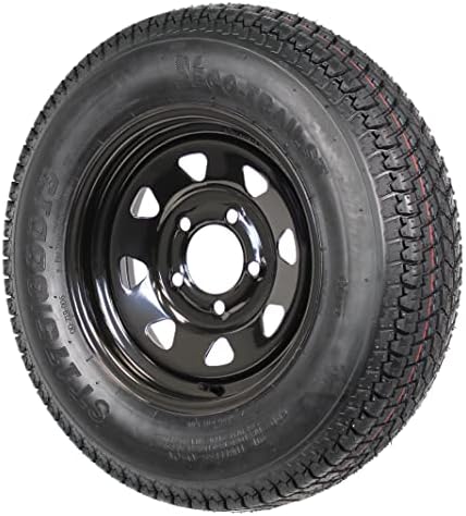 eCustomrim Trailer Tire Rim Assembly ST175/80D13 13 Inch 5 Lug Black Wheel | 175/80D13 Load Range C 6 Ply Tire
