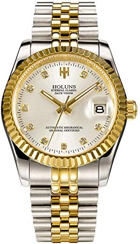 Men's Automatic Watch Gold-Plated 316L Steel Sapphire Crystal | Japanese 8215 automatic movement • Sapphire crystal • 18K gold-plated 316L steel • Date display • Dress and business wear