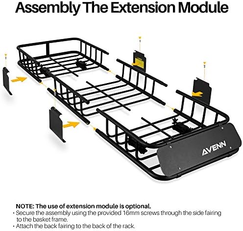 AVENN Skinny Rooftop Cargo Carrier Basket, Heavy Duty Weather Resistant Top Mount Roof Rack, Luggage & Camping Gear Storage for Car