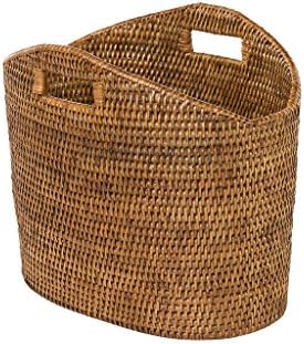 KOUBOO 1060135 La Jolla Oval Rattan Magazine Rack, Honey Brown